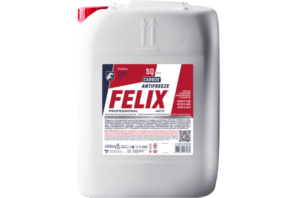Антифриз красный -40С G-12+ FELIX CARBOX SQ, в п/э кан.20кг