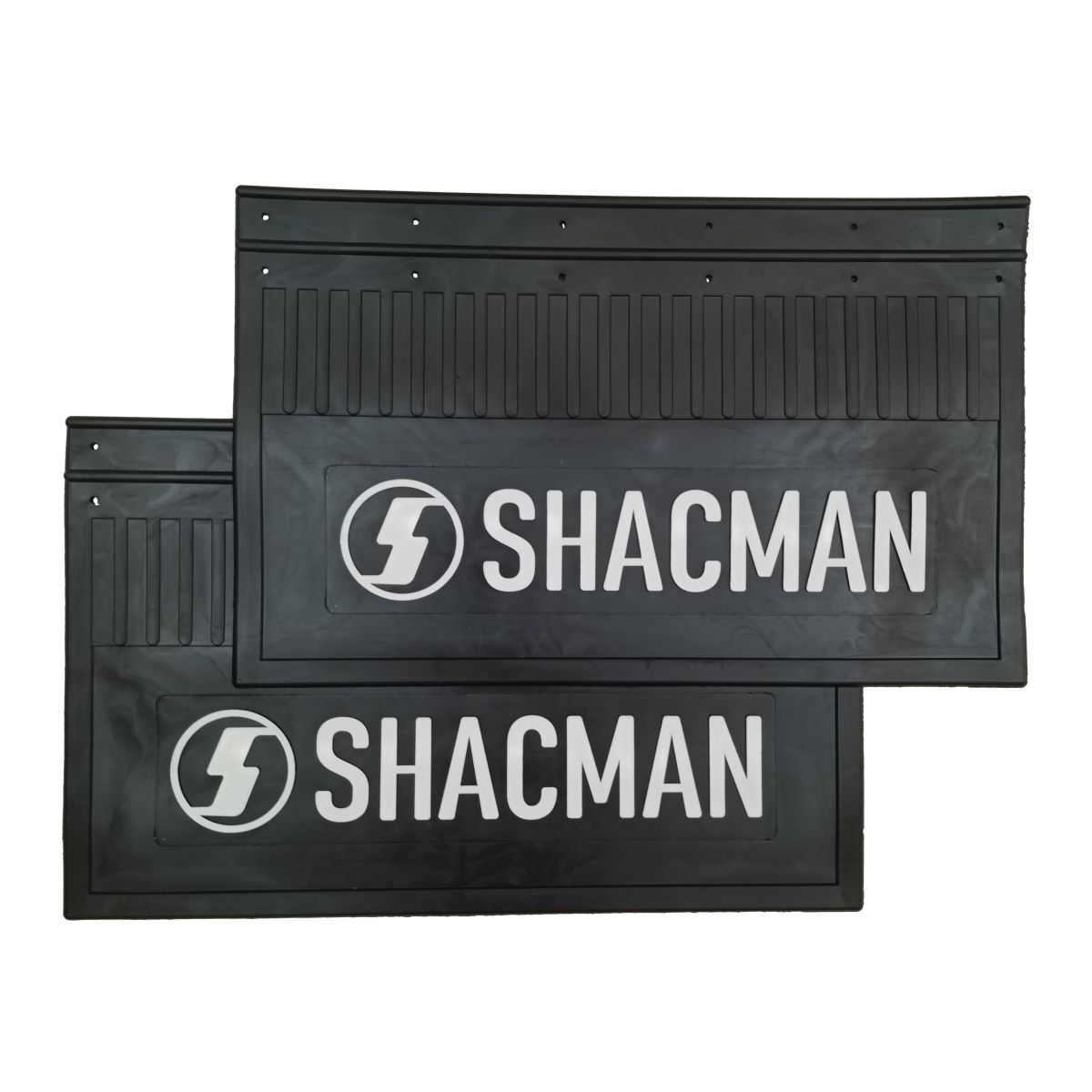 Брызговики светоотраж. (задние резина) "SHACMAN"  (ЧЕРНЫЙ) к-т