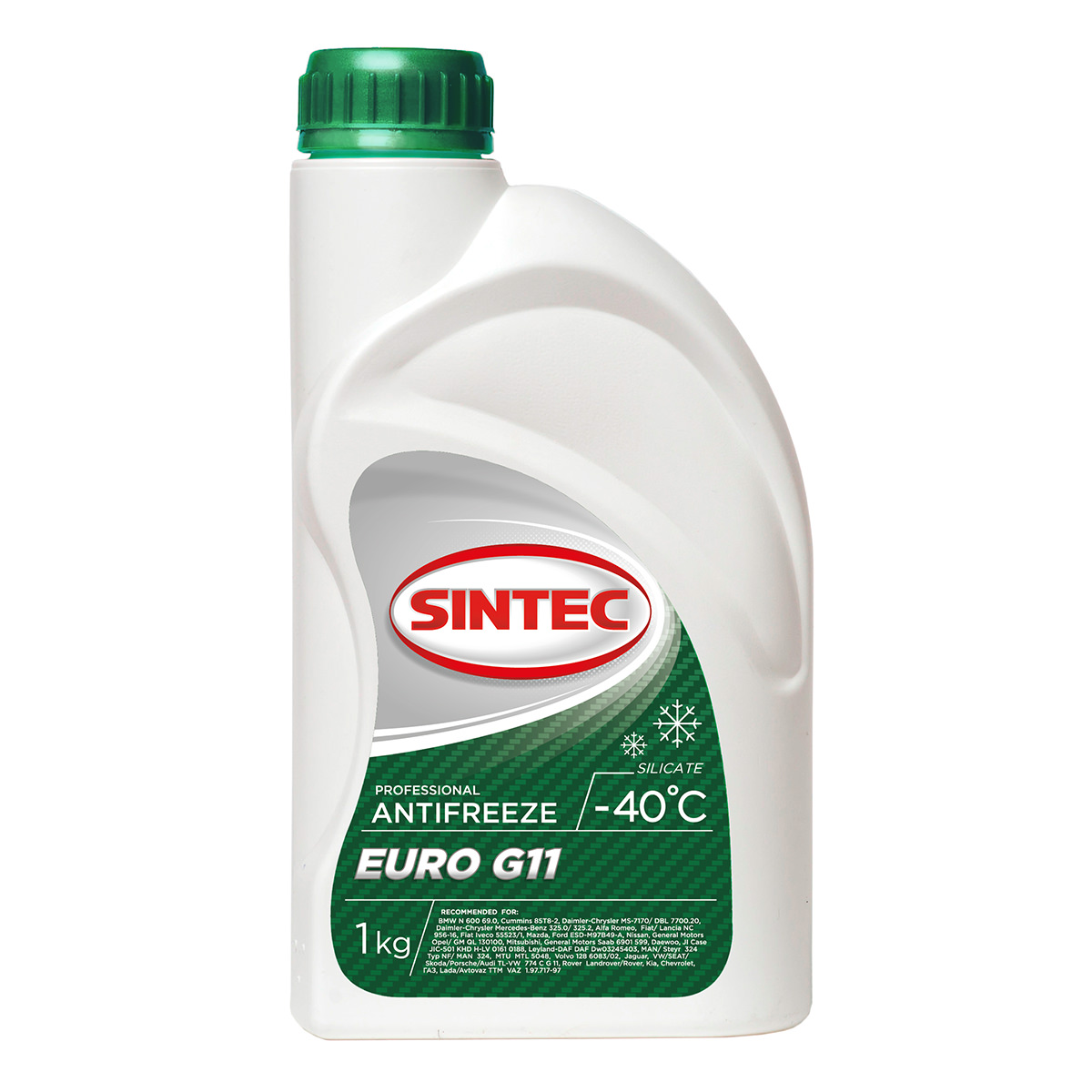 Жидкость охлаждающая низкозамерзающая Sintec Antifreeze Euro G11 green -45 1кг