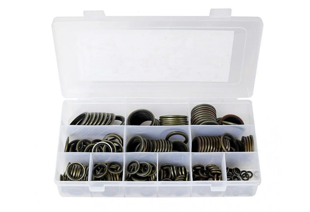 Набор прорезиненных шайб 12 размеров (245 шт)