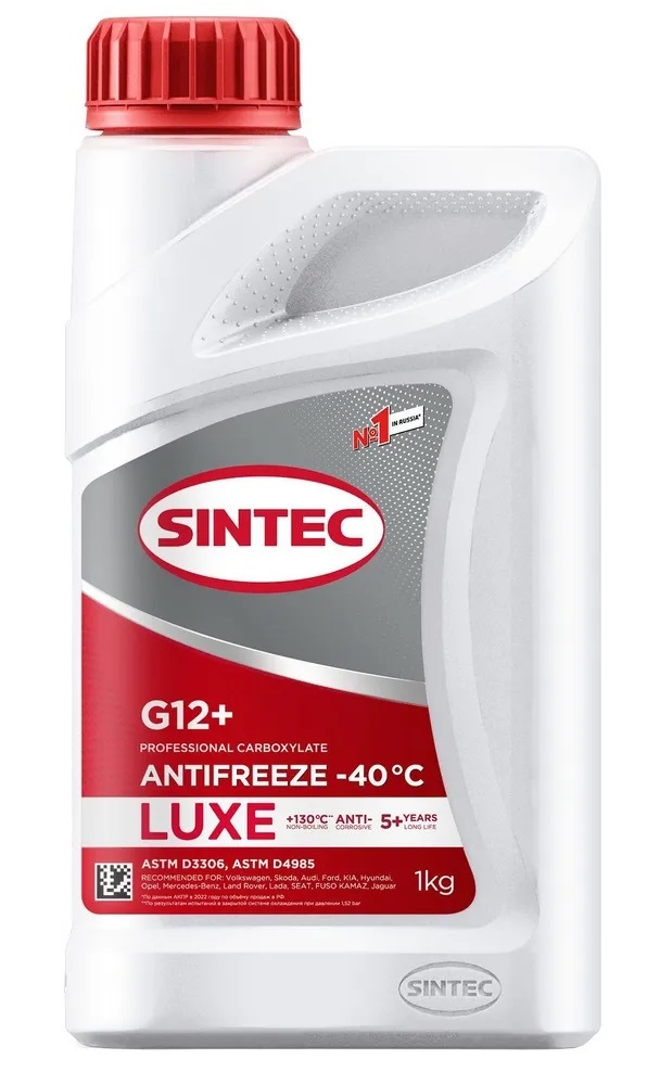 Жидкость охлаждающая низкозамерзающая Sintec Antifreeze Luxe G12+ red -45 1кг