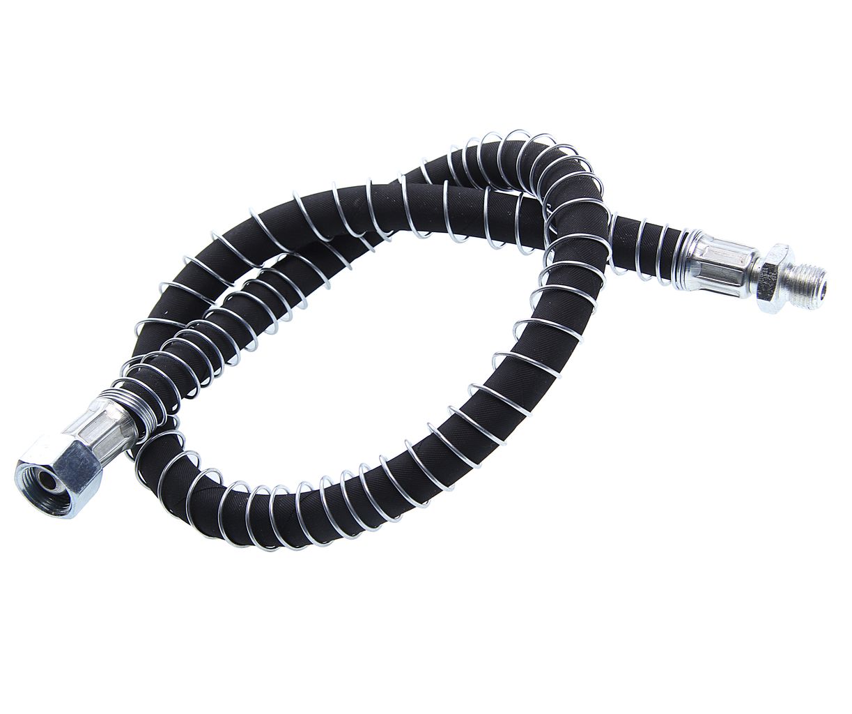 Шланг тормозной КАМАЗ-5320 l=660мм (гайка-штуцер М24чМ16) в пружине МВК-АВТО