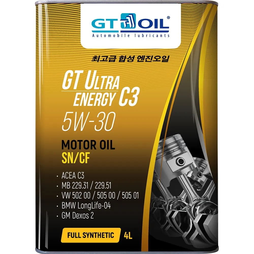 GT OIL синтетическое моторное масло GT Ultra Entrgy C3 SAE 5W30 API SM,SN/CF (канистра 4л)
